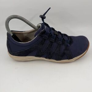 Dansko WomenNs Harlie Blue Suede - SZ 7.5-8 - Bungee Laced Sneakers Shoes